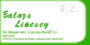 balazs lipcsey business card